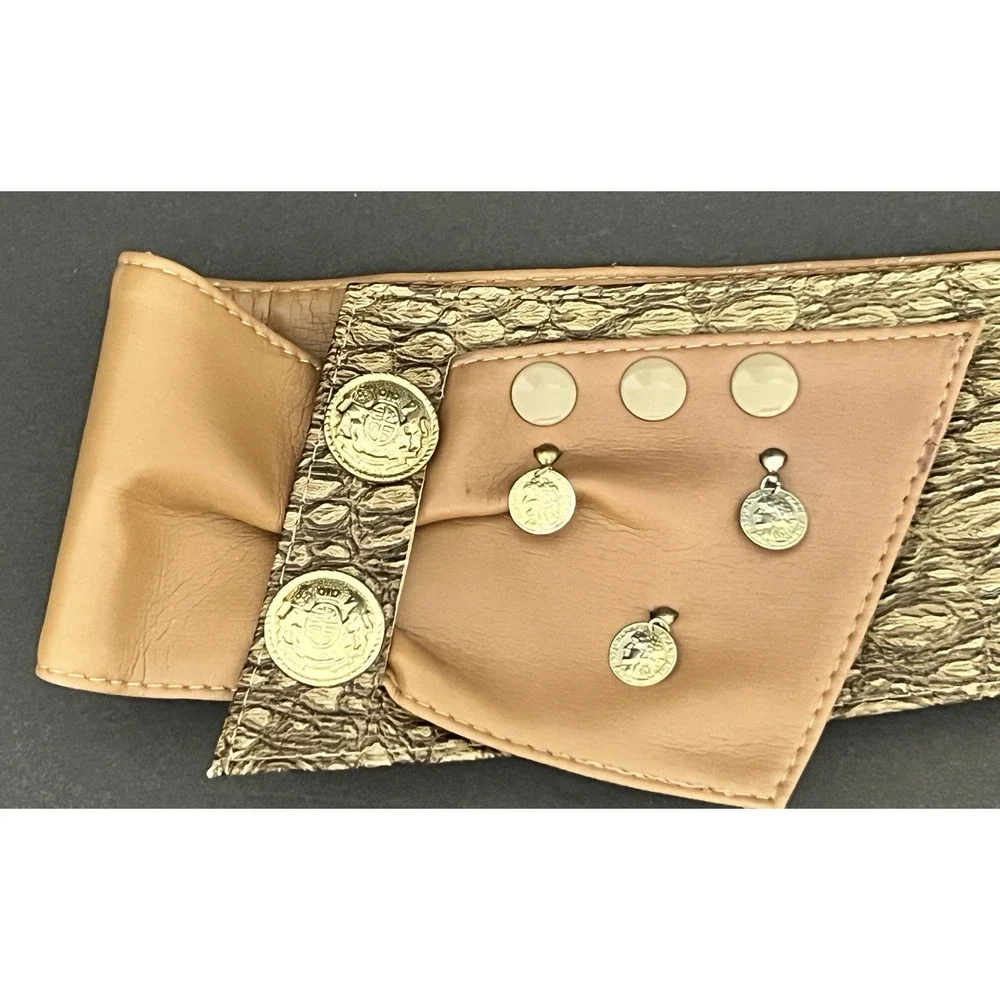 Unique Fashion Leather Wide Waist Belt BOHO COIN Style M/I Korea Vintage MCM